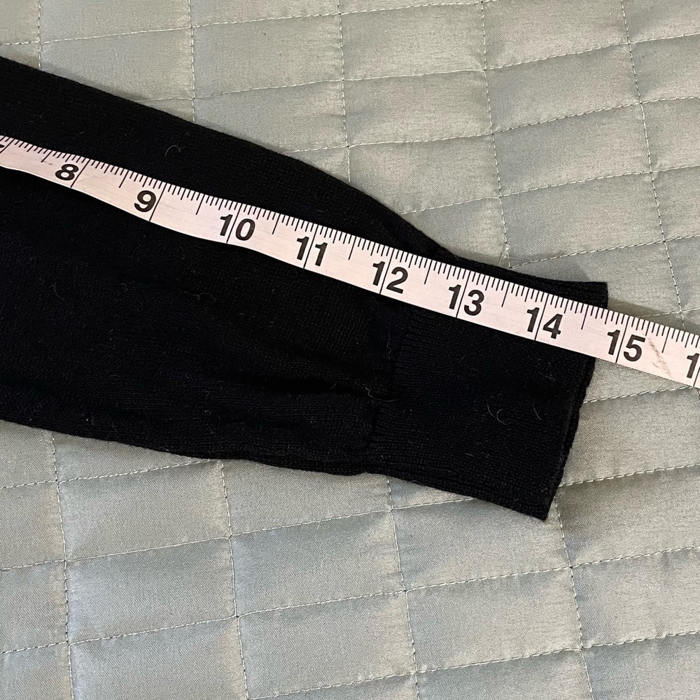 Plus size sweater black with gold stitch detailing around bottom - Picture 7 of 10